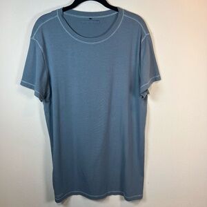 Alphalete Mens Premium T-Shirt Blue Short Sleeve Training Gym Workout Size Large